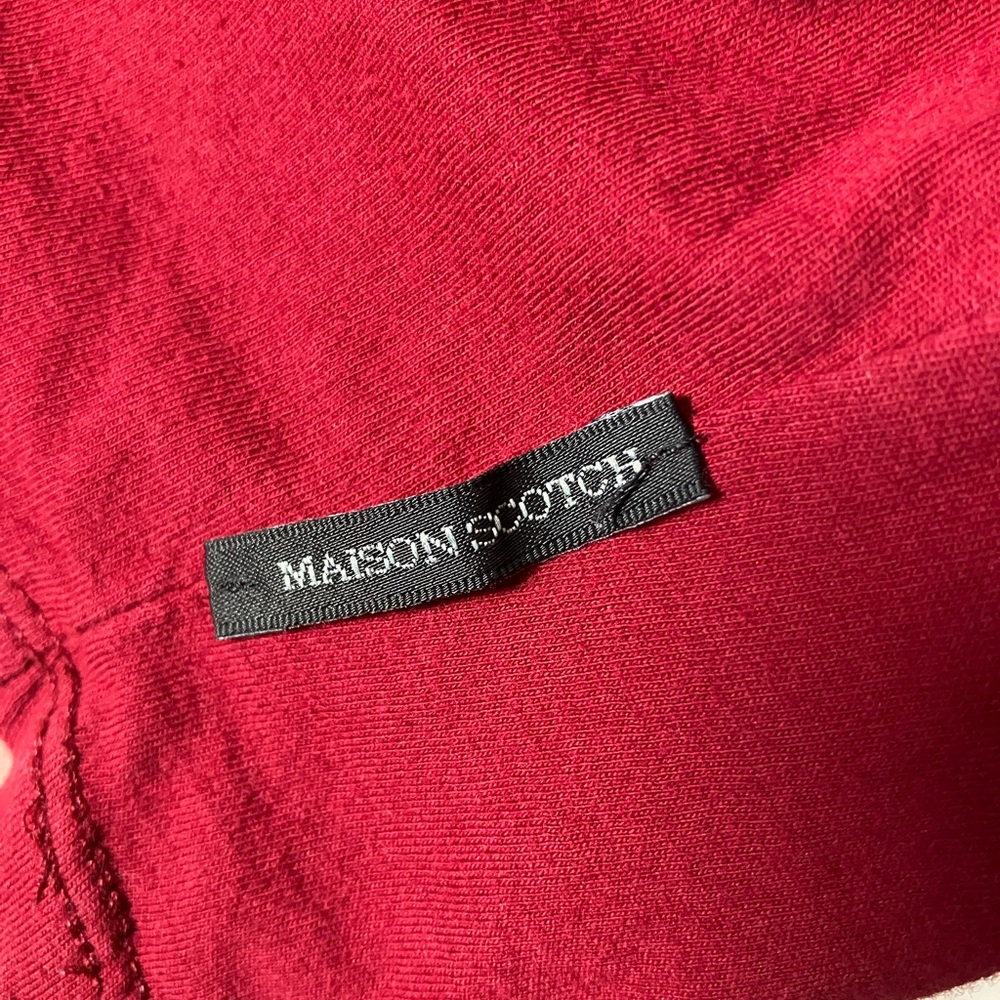 Maison Scotch t-shirt long sleeved tee 100% Cotton Red women’s size S - Picture 11 of 12